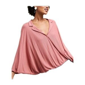 Anthropologie Postmark Womens Mauve Dolman Sleeve Blouse XS/S Boho Oversized GUC